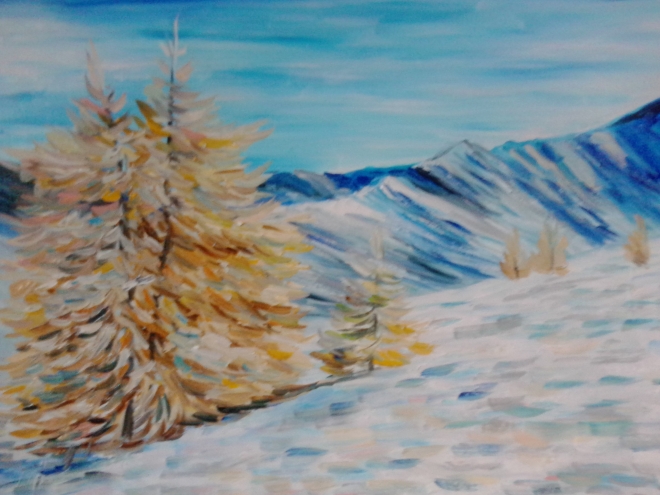 Картина Зима в горах