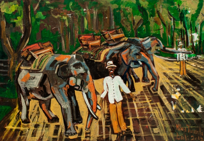 Картина Bali elephants