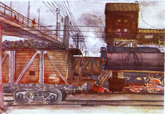 Картина акварелью Станция Туймазы