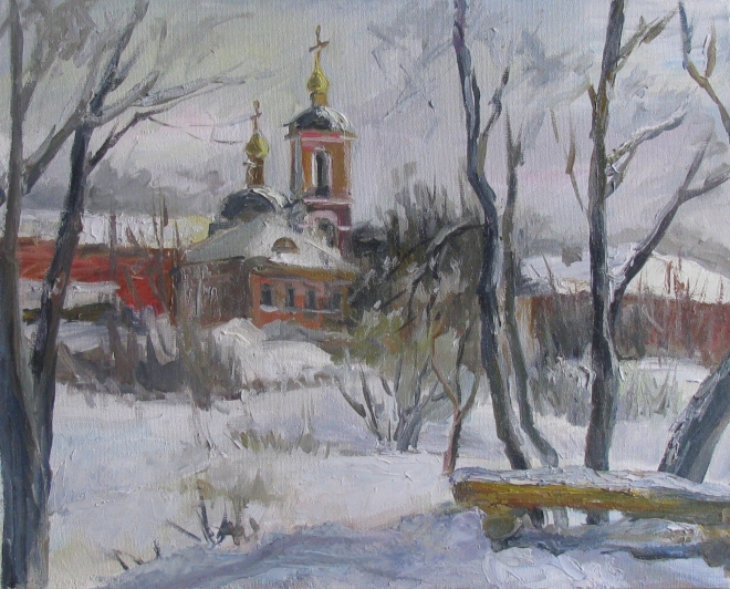 Картина маслом на холсте Покровский парк