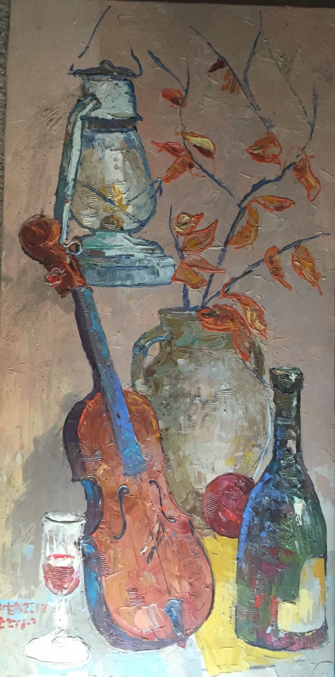 Картина маслом на холсте Натюрморт со скрипкой