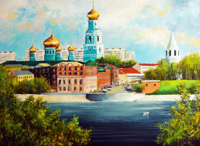 Картина маслом на холсте Вид на Кремль