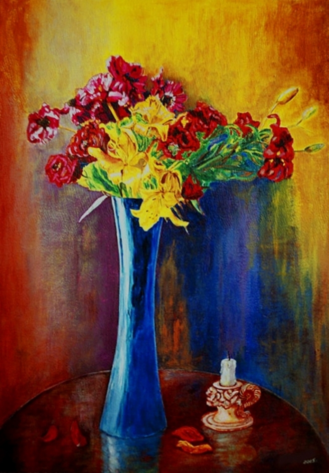 Картина Букет в синей вазе