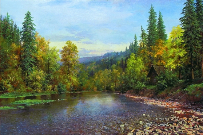 Картина Осень в горной долине