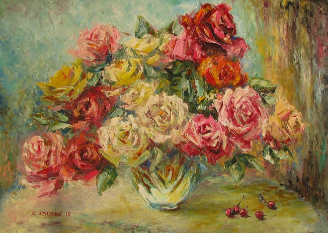 Картина маслом Классические розы