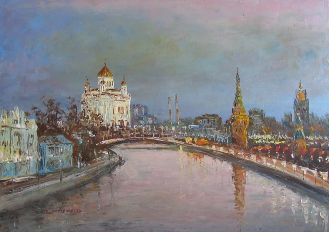 Картина маслом Вечерняя Москва