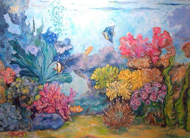 Картина маслом Подводный мир