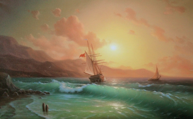 Картина маслом Морской закат