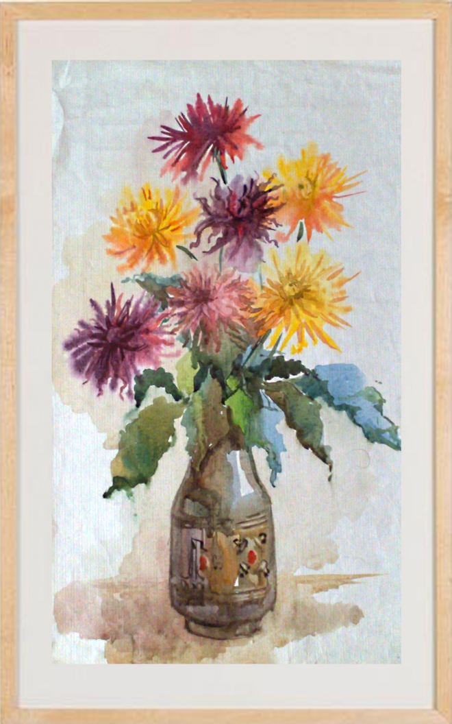 Картина акварелью Весенний цвет