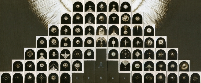 Картина акварелью на холсте N E X U S (фрагмент)