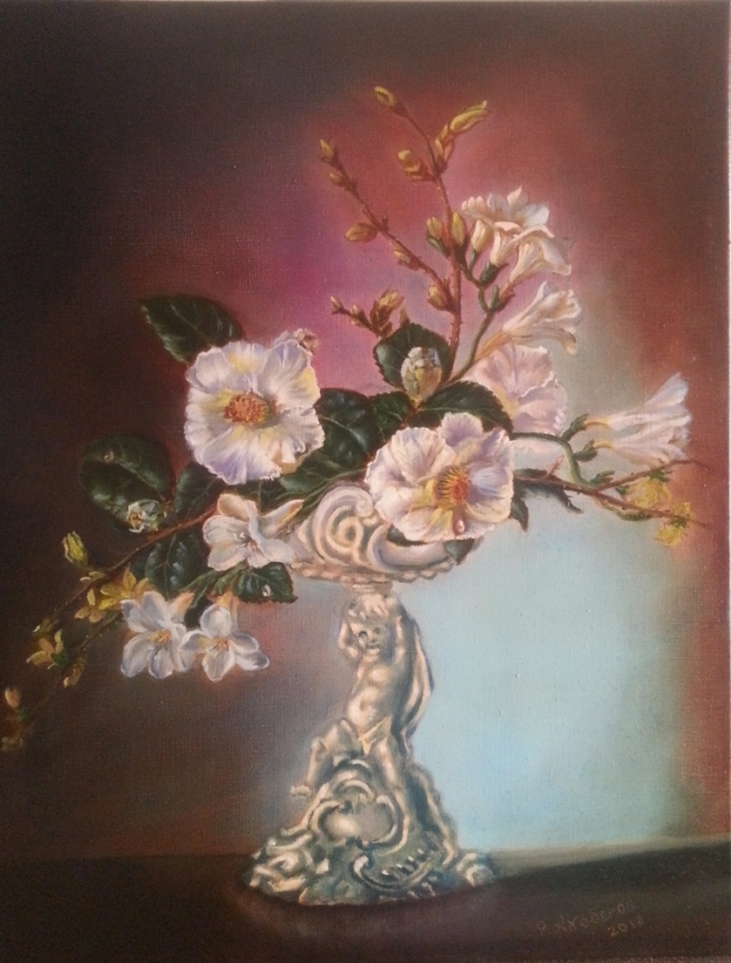 Картина маслом на холсте Цветочный натюрморт