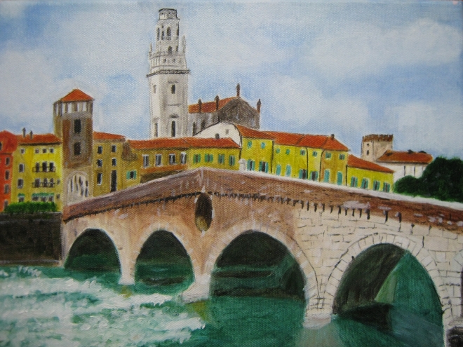 Картина маслом Мост в Вероне