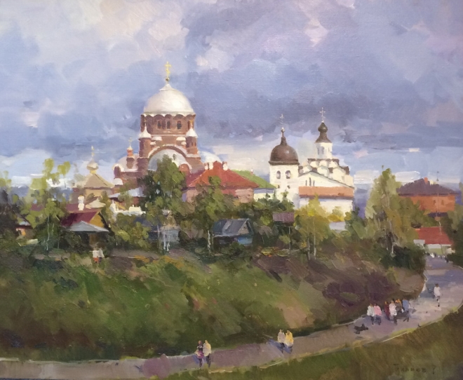 Картина маслом " Свияжск остров град "