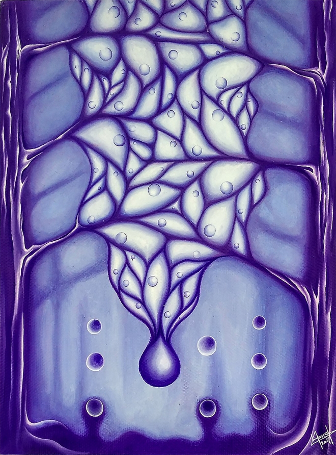 Картина маслом Фиолетовый лес