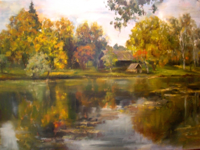 Картина маслом Осень в Вязынке