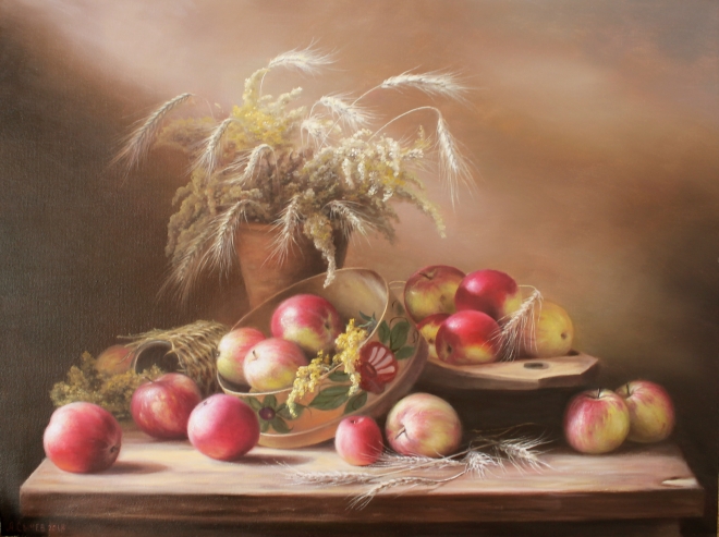 Картина маслом Натюрморт с яблоками