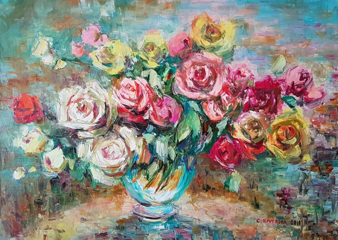 Картина маслом Голландские розы