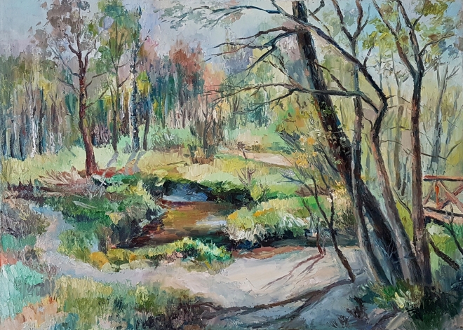 Картина маслом Весна в Измайловском парке