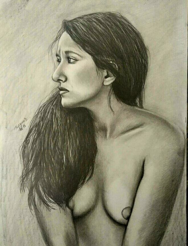 Картина Портрет девушки карандашом.