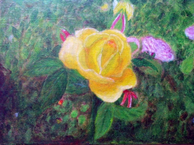 Картина маслом Желтая роза