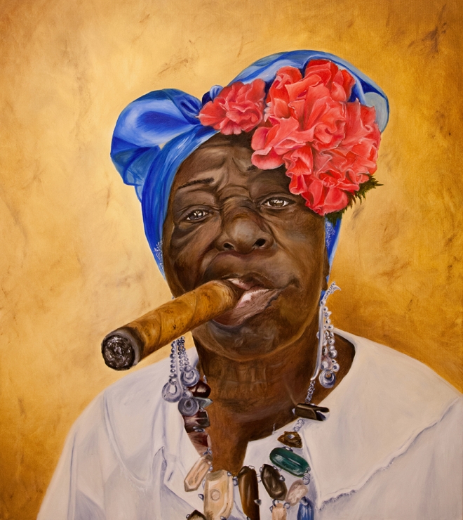 Картина маслом на холсте Портрет кубинки