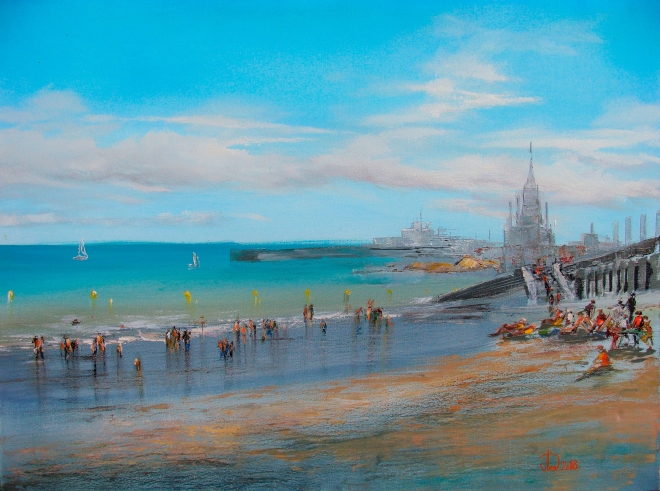 Картина маслом на холсте Пляж на Ла-Манше