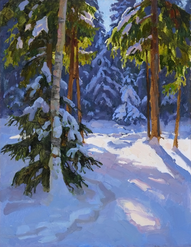 Картина маслом на холсте Волшебница Зима