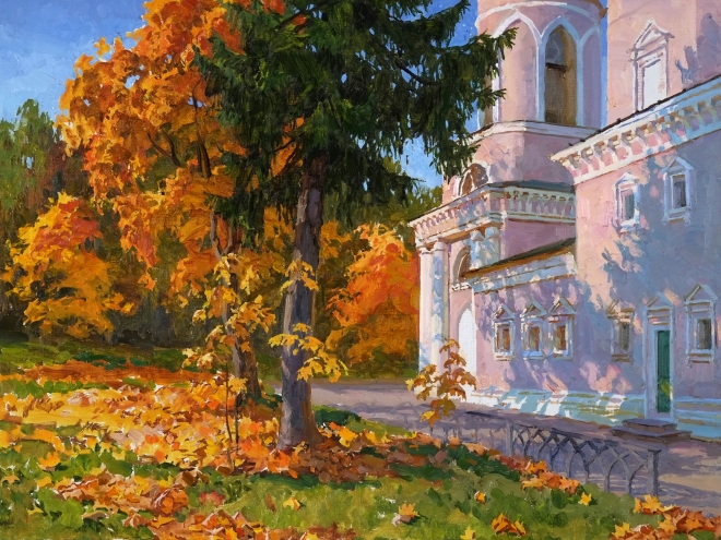 Картина маслом на холсте Осень в Афинеево