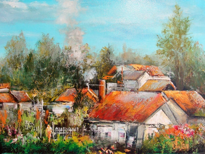 Картина маслом Французская деревня