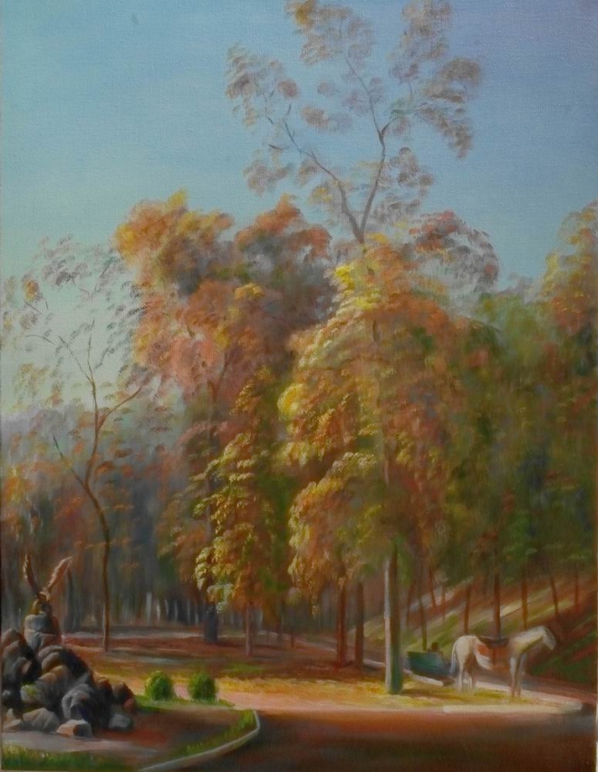Картина маслом Осень в парке