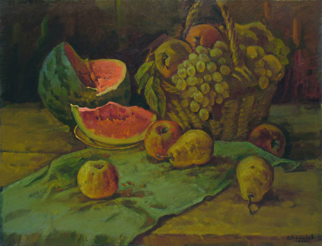 Картина маслом на холсте Натюрморт с арбузом