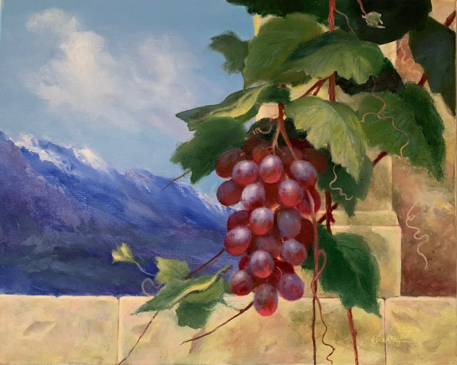 Картина маслом на холсте Спелый виноград