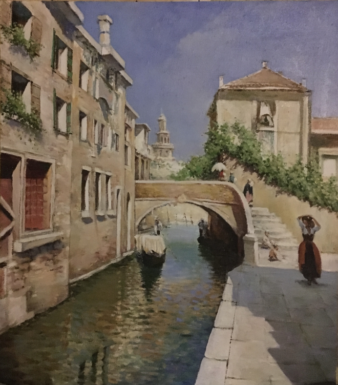 Картина маслом на холсте По каналам  Венеции
