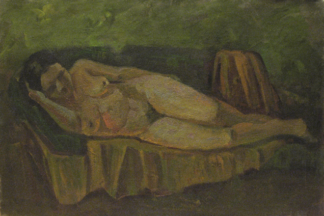 Картина маслом на холсте Обнажённая на диване