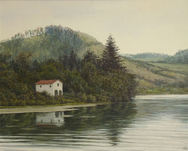 Картина маслом на холсте Озеро Сете Сидадеш (Азоры)