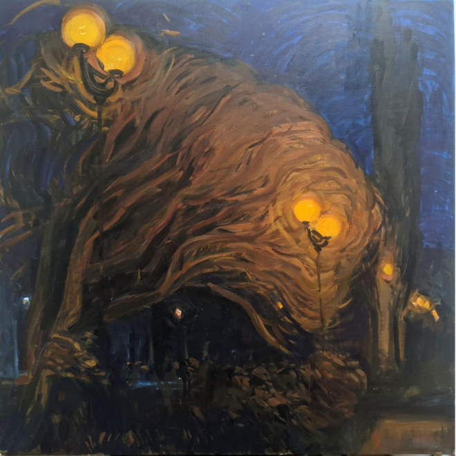 Картина маслом Ночные фонари