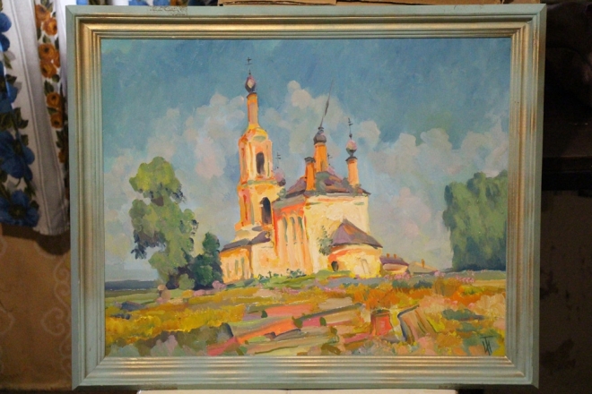 Картина маслом на холсте Собор под Угличем (И.В. Тихонов)