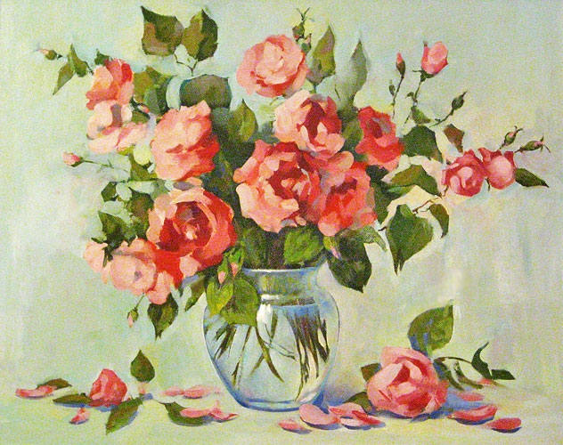 Картина маслом Натюрморт с розами