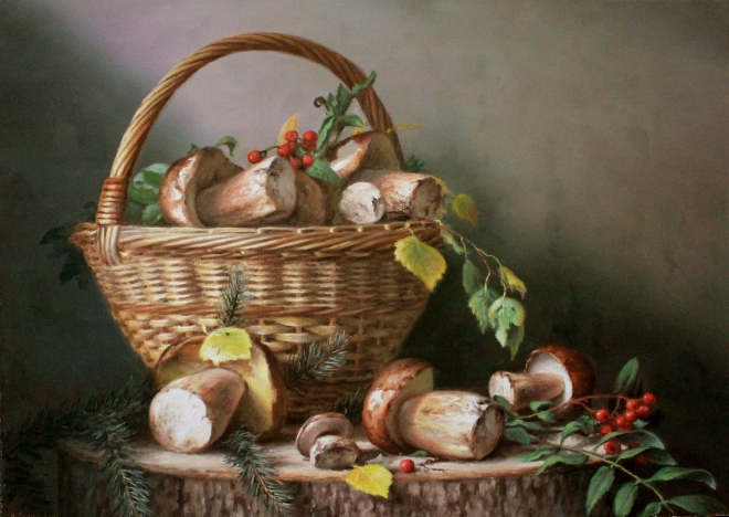 Картина маслом Натюрморт с грибами