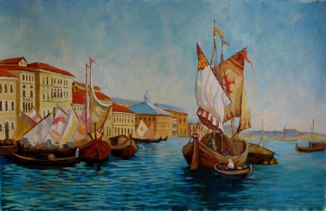 Картина маслом Венеция.