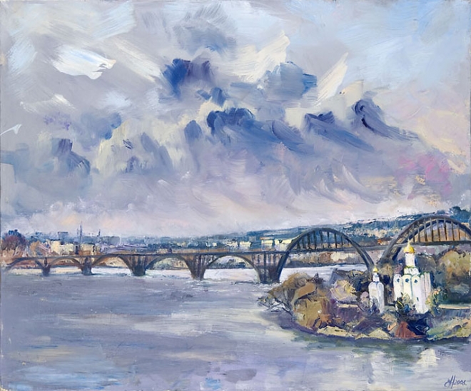 Картина Мост Небо Маслом