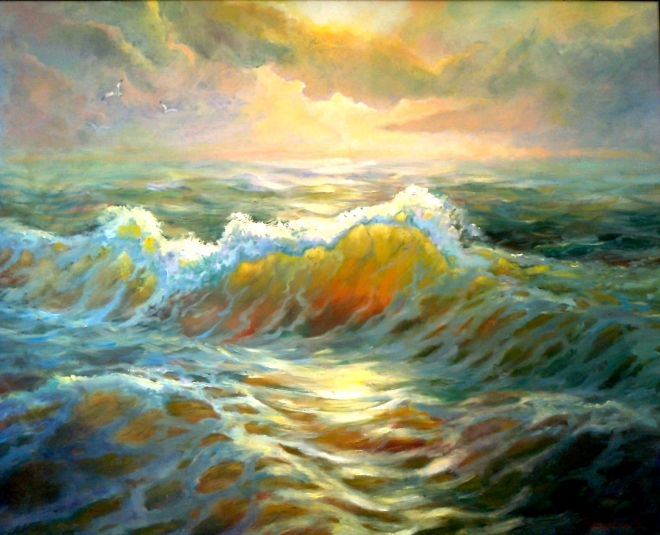 Картина бурное море