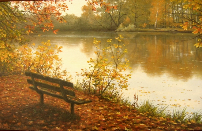 Картина маслом Осенняя