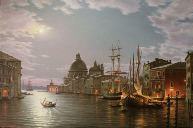 Картина маслом Огни Венеции(копия)