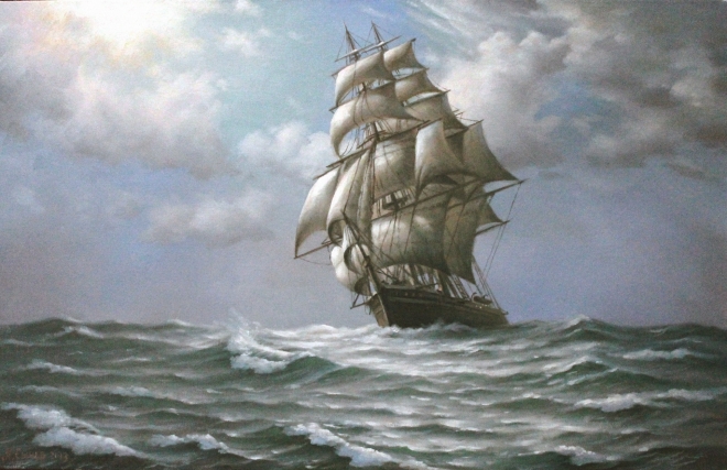 Картина маслом Бурное море