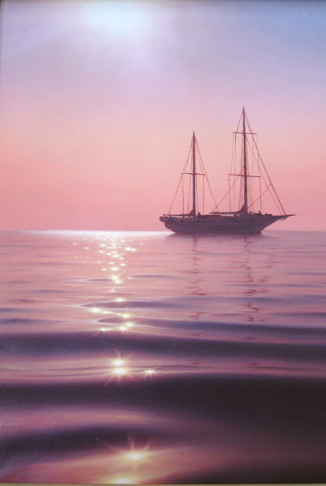 Картина маслом Пейзаж с яхтой