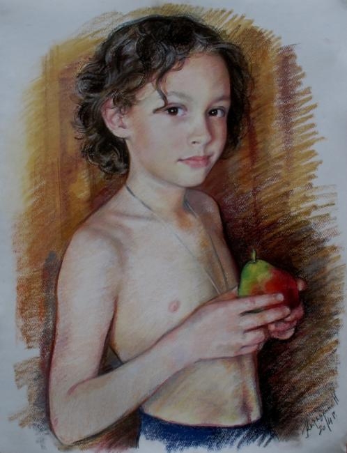 Картина "Мальчик с грушей"