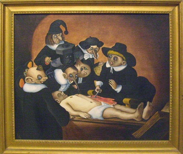 Картина маслом "Веселый урок анатомии Рембранта"