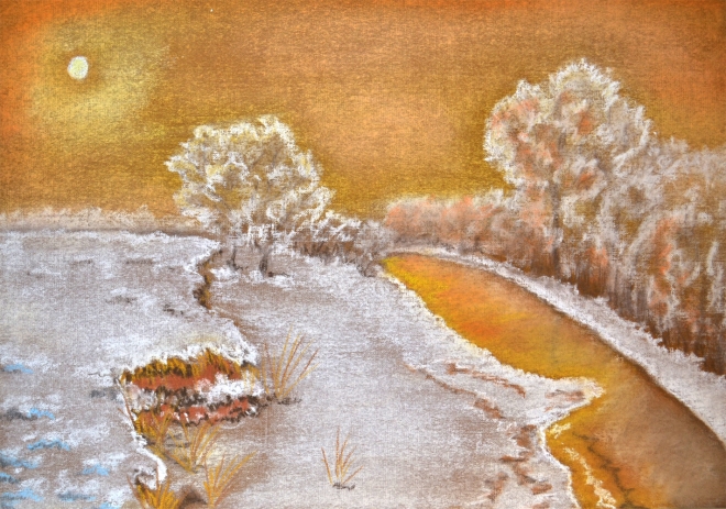 Картина Закат зимой
