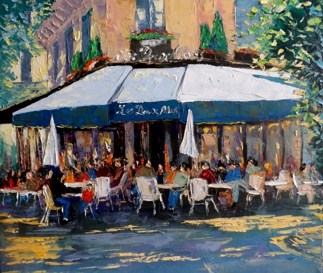 Картина маслом на холсте Парижское кафе